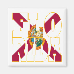 Florida state flag text magnet