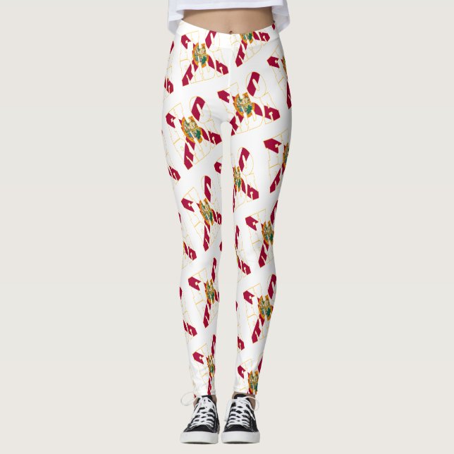 Florida state flag text pattern leggings (Front)