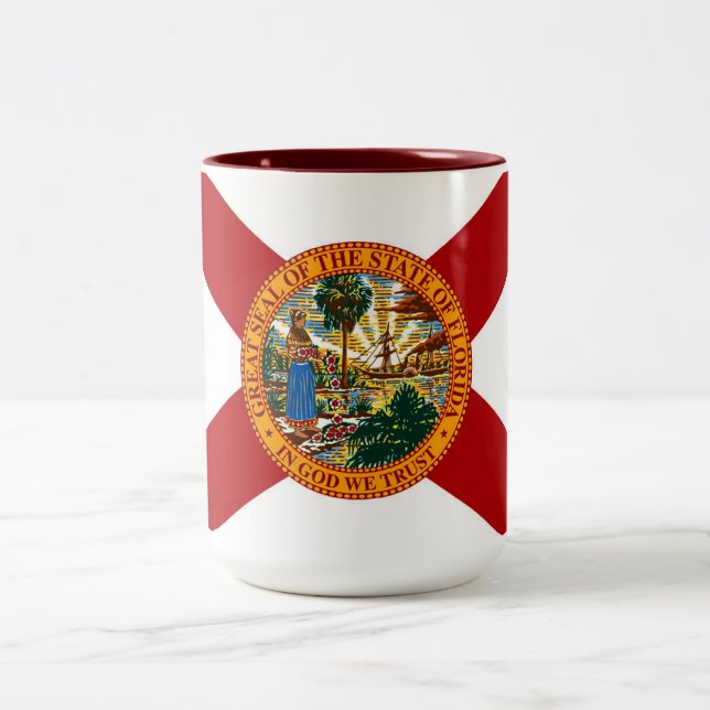 Florida State Flag Two-Tone Coffee Mug (Center)