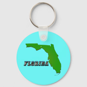 Florida State Map and Text Key Ring