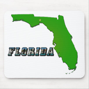 Florida State Map and Text Mouse Mat