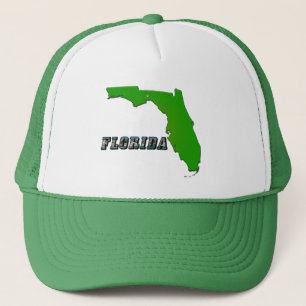 Florida State Map and Text Trucker Hat