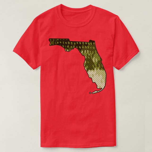 Florida State Map Bass Fishing Largemouth Bass Col T-Shirt (Design Front)