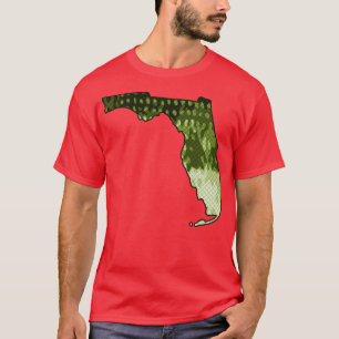 Florida State Map Bass Fishing Largemouth Bass Col T-Shirt