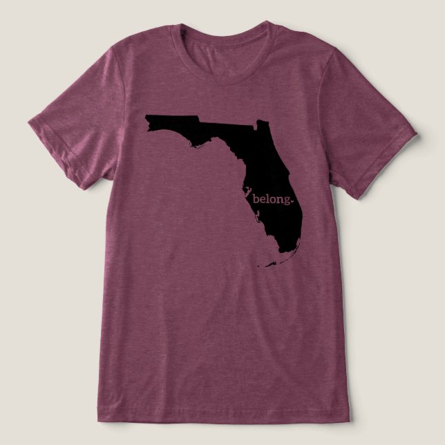Florida State Map Belong Tri-Blend Shirt (Design Front)
