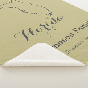 Florida state map outline family personalised      sherpa blanket