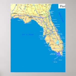 Florida state map poster