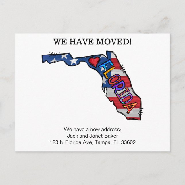 Florida State Moving Announcement Cards (Front)