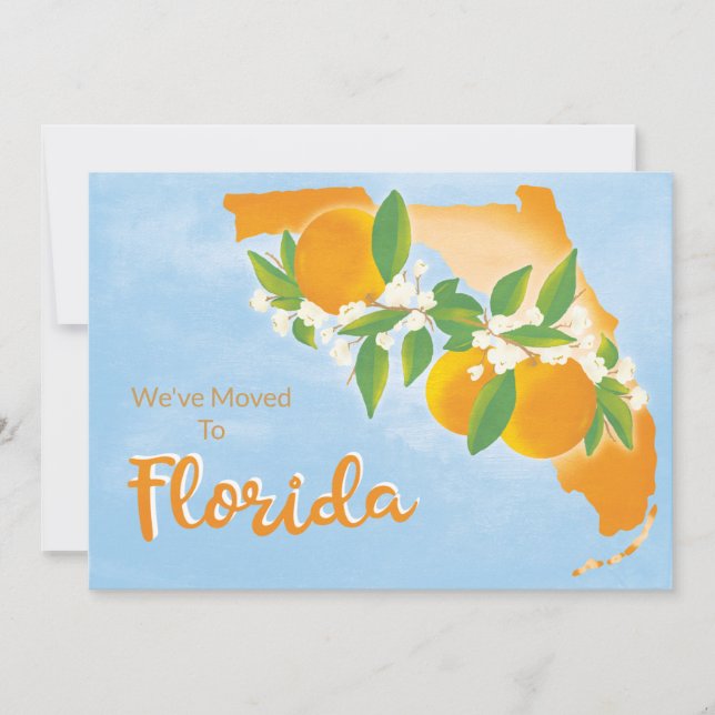 Florida State Orange Blossoms Moving New Address Announcement (Front)