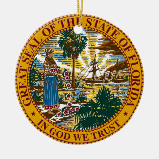 Florida State Seal Ceramic Tree Decoration
