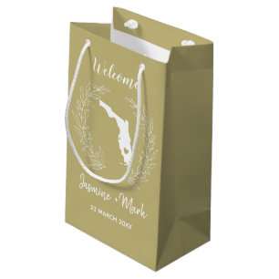 Florida State Silhouette Wedding Anniversary  Small Gift Bag