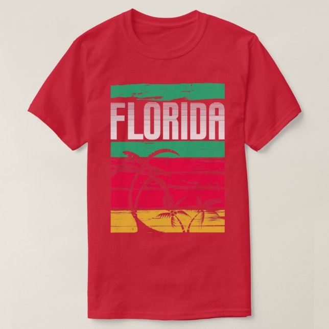 Florida State Summer Vacation Tropical FL Florida T-Shirt (Design Front)