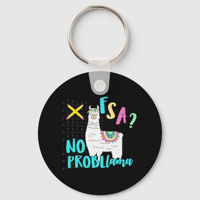 Florida State Test Day Llama For Students1  Key Ring (Front)