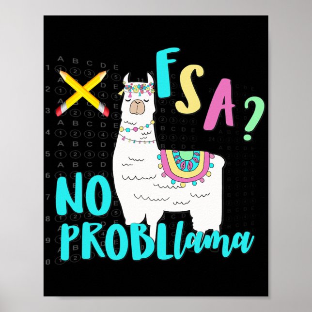 Florida State Test Day Llama For Students  Poster (Front)
