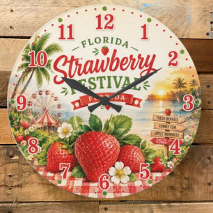 Florida Strawberry Festival Farm Fair Coastal Large Clock