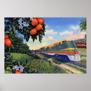 Florida Streamliner Orange Blossom Special Train Poster
