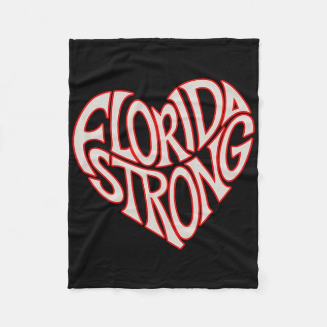 Florida Strong Heart State Pride Tygraphy T Shirt  Fleece Blanket (Front)