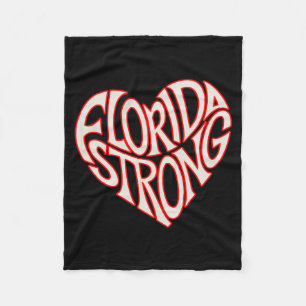 Florida Strong Heart State Pride Tygraphy T Shirt Fleece Blanket