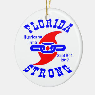 Florida Strong Hurricane Irma Ceramic Tree Decoration