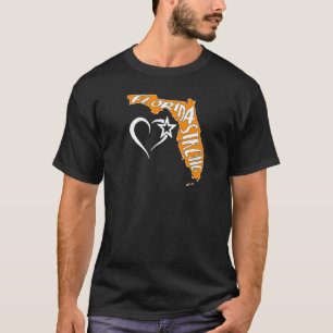 Florida Strong Silhouette Image Heart Snowbird Flo T-Shirt