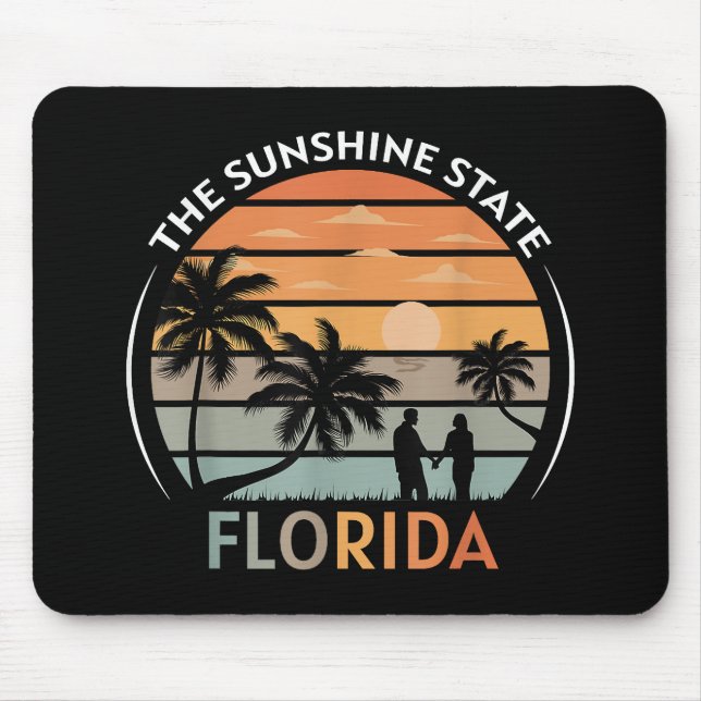Florida Summer Beach Vintage Sunset Mouse Mat (Front)
