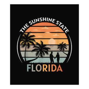 Florida Summer Beach Vintage Sunset Photo Print
