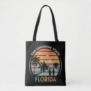 Florida Summer Beach Vintage Sunset Tote Bag