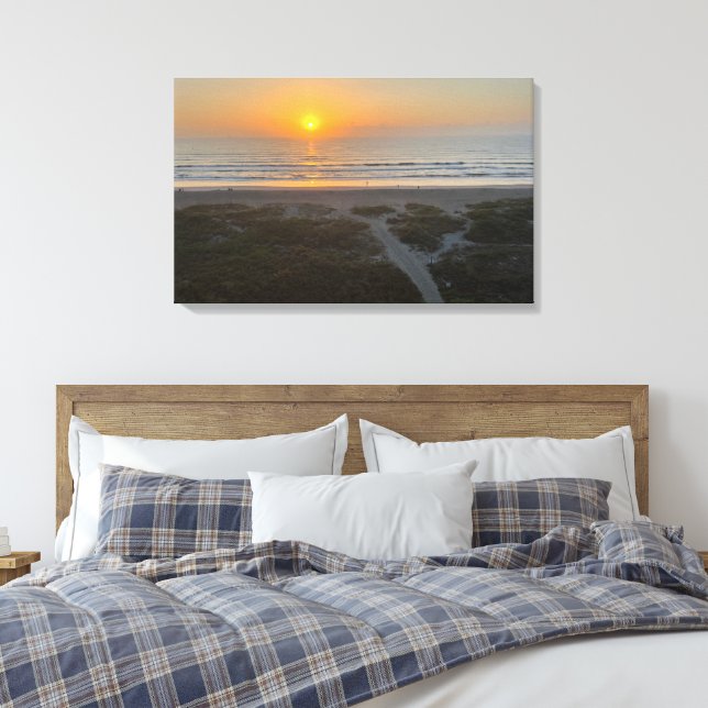 Florida Sunrise Beach Photo Cocoa Beach Florida Canvas Print (Insitu(Bedroom))