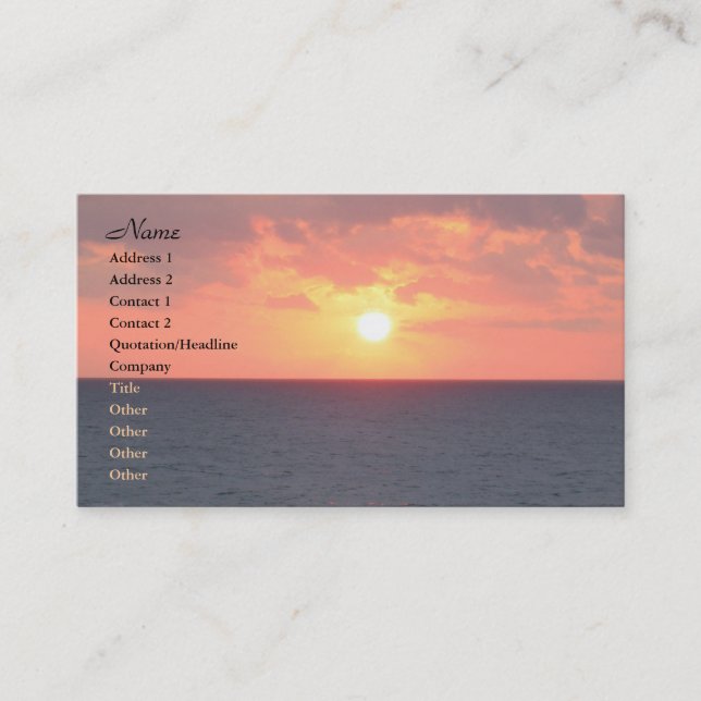 Florida Sunrise Business Card (Front)