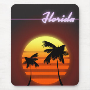 Florida Sunset 1984 poster Mouse Mat