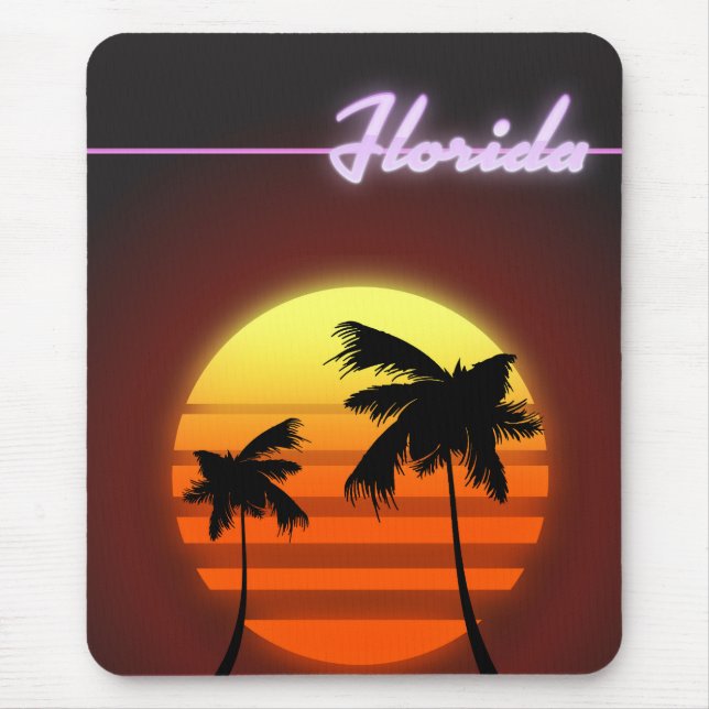 Florida Sunset 1984 poster Mouse Mat (Front)