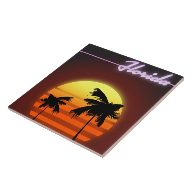 Florida Sunset 1984 poster Tile (Side)
