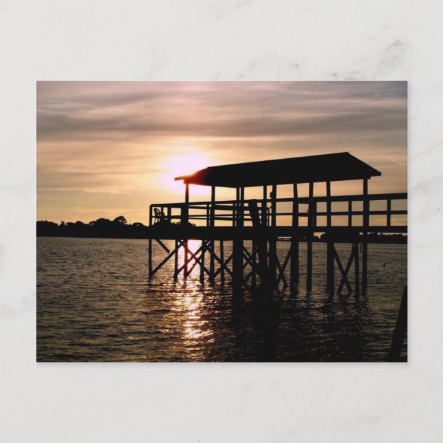 Florida Sunset and Dock Postcard (Front)