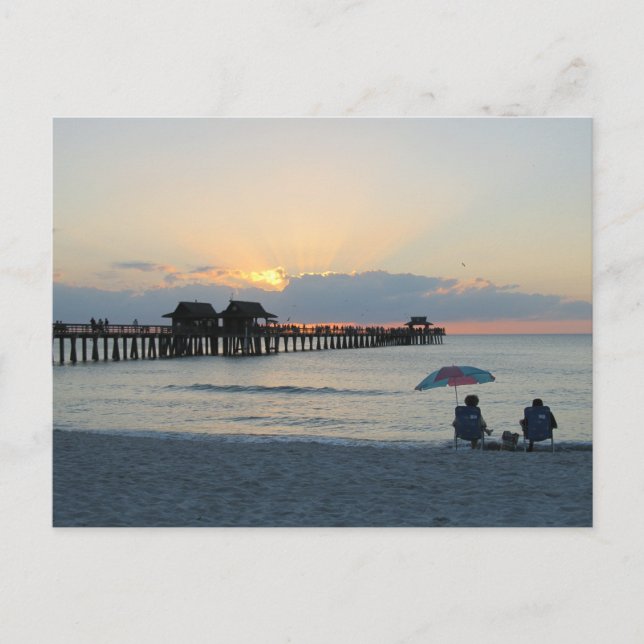 Florida Sunset at Beach Postcard (Front)