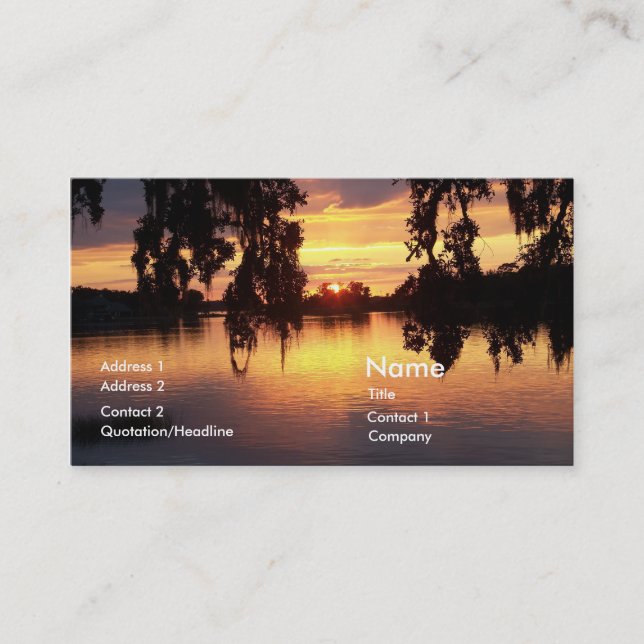 Florida Sunset Business Card Profile Card Photo (Front)