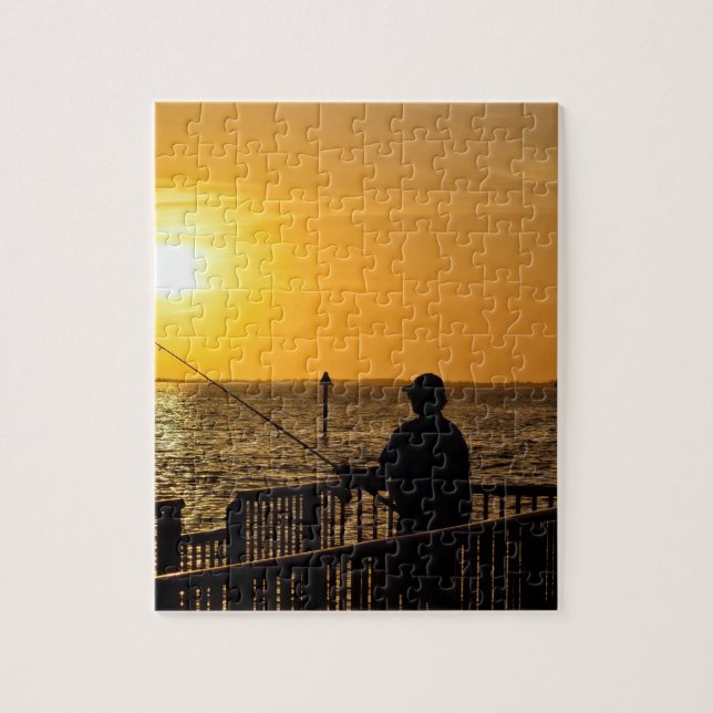 Florida Sunset Fishing - 8x10 - 110 pc Jigsaw Puzzle (Vertical)