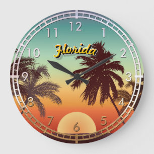 Florida Sunset Large Clock
