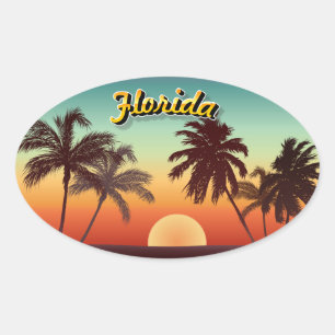 Florida Sunset Oval Sticker