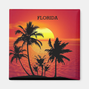 Florida Sunset Palm Trees Magnet