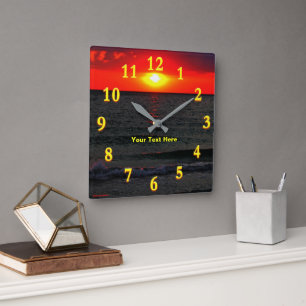 Florida Sunset Square Wall Clock