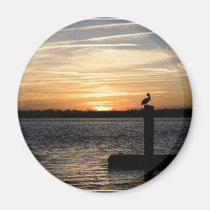 Florida Sunset with Pelican Magnet