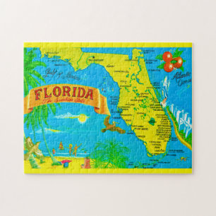 Florida Sunshine Map 11x14 Jigsaw Puzzle