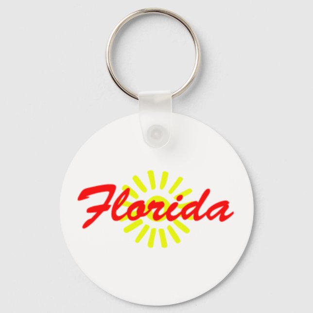 Florida Sunshine State Souvenir Florida Style Key Ring (Front)