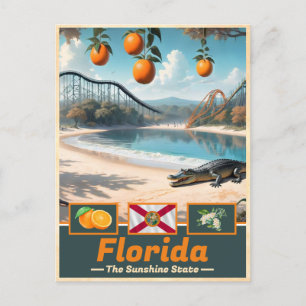 Florida Surreal State Symbols & Wonders Postcard