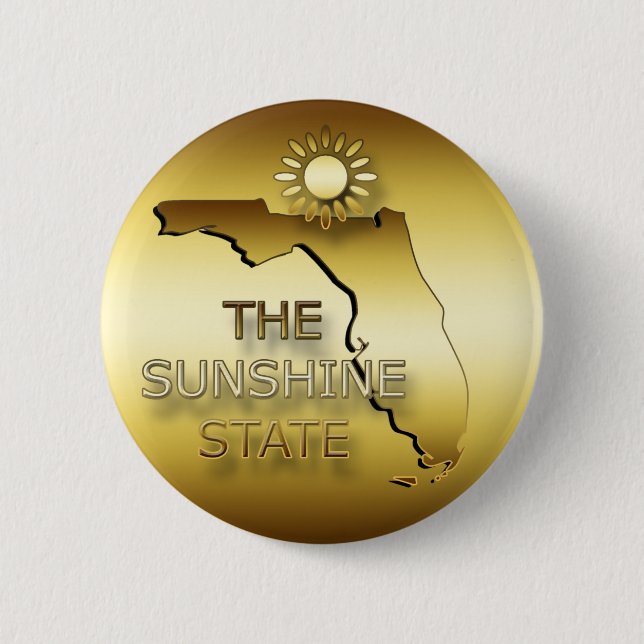 FLORIDA THE SUNSHINE STATE 6 CM ROUND BADGE (Front)