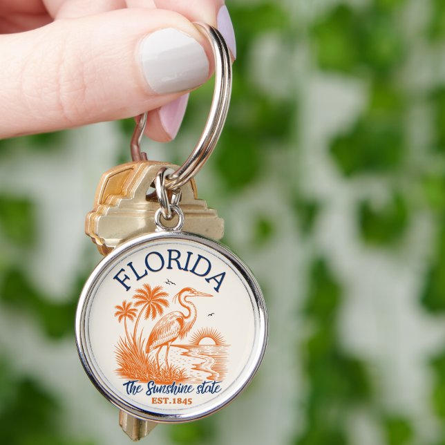 Florida The Sunshine State – Beach & Palms Design Key Ring (Creator Uploaded)