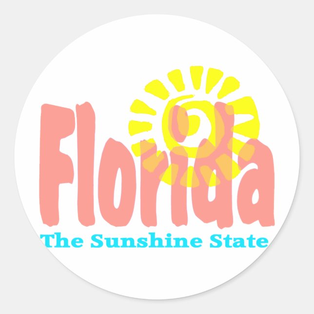Florida The Sunshine State Classic Round Sticker (Front)
