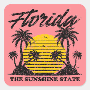 Florida The Sunshine State Square Sticker