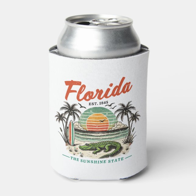 Florida, The Sunshine State – Sunset Beach Scene Can Cooler (Can Front)