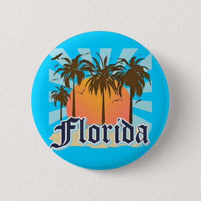 Florida The Sunshine State USA 6 Cm Round Badge (Front)